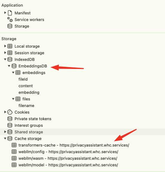 Application storage